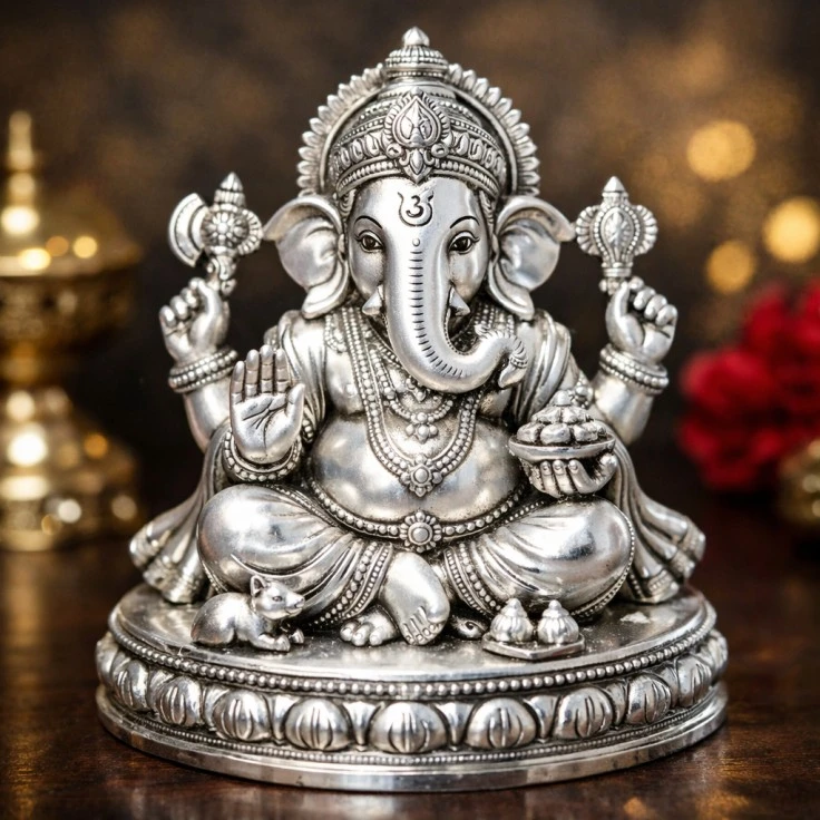 Silver Lord Ganesha Idol